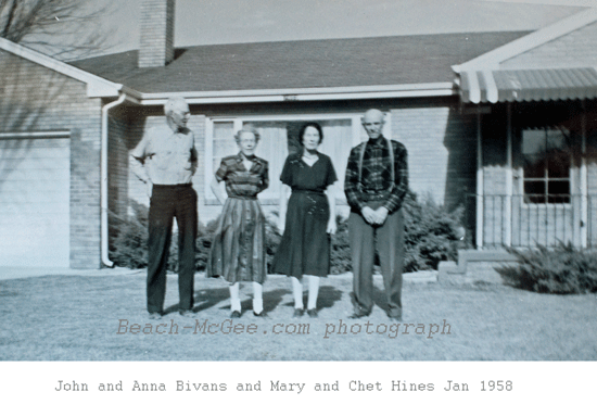 John and Anna Bivans with Chet and Mary Hines