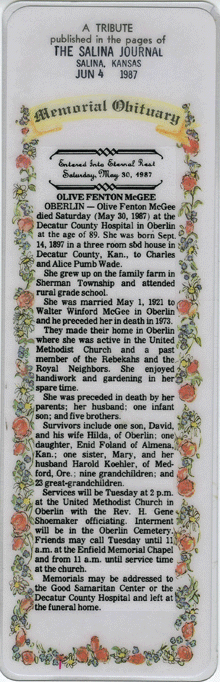 Olive Fenton Wade Obituary