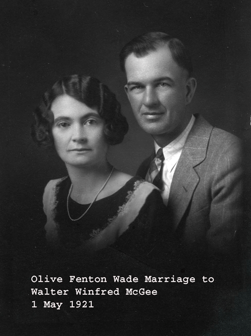 Walt McGee and Olive Wade Wedding