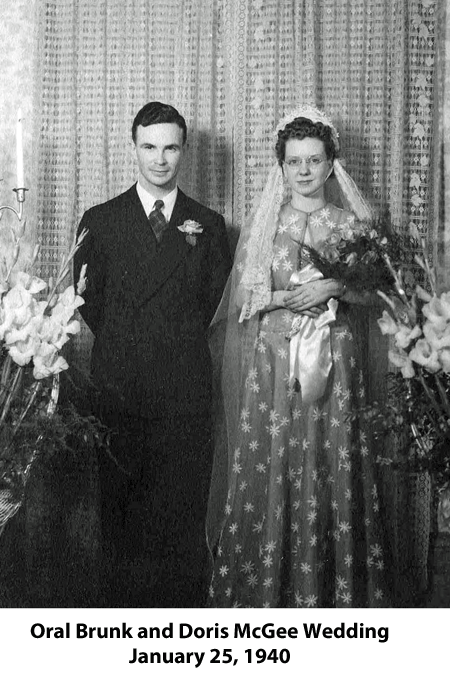 Oral Brunk and Doris McGee Wedding Photograph