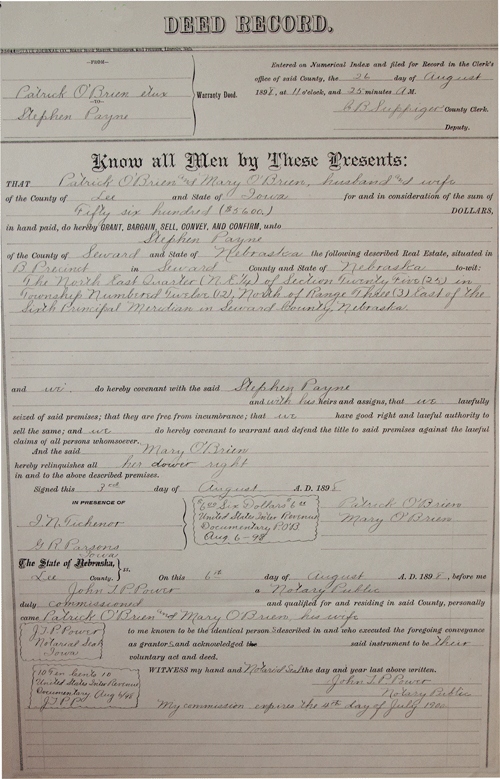 Steven Payne Land Deed